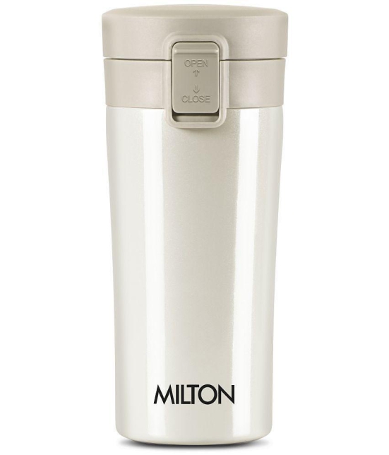 Milton Thermosteel Vacuum Insulated Coffee Mug, 300 ml, Cream | Hot & Cold Flask | Leak Proof | Rust Proof | Thermos | Soup Flask| Juice Mug | Water Flask| Tea Mug | Easy Grip - Cream