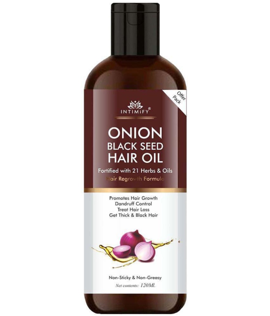 Intimify Onion Black Seed Hair Oil, onion oil, herbal onion oil, hair growth oil, anti hairfall oil, 120 ml