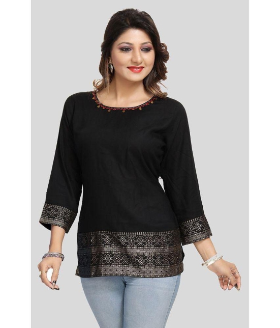 Meher Impex - Black Rayon Women''s Straight Kurti ( Pack of 1 ) - None