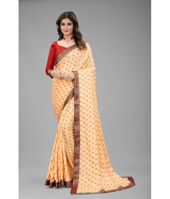 ofline selection - Peach Silk Blend Saree With Blouse Piece ( Pack of 1 ) - Peach