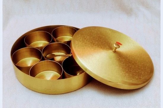 Brass Masala Spices Box-8 Inches