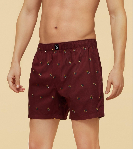 Savanna Cotton Boxers Hornbill Maroon M