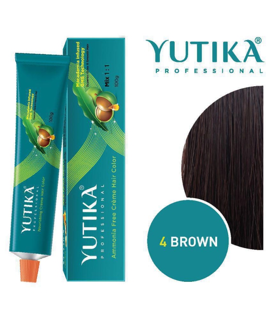 yutika Professional Creme Permanent Hair Color Brown 4.0 100 g