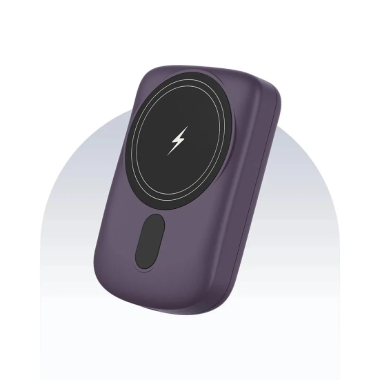 10000 mAh Compact MagTag Wireless Power Bank-Purple