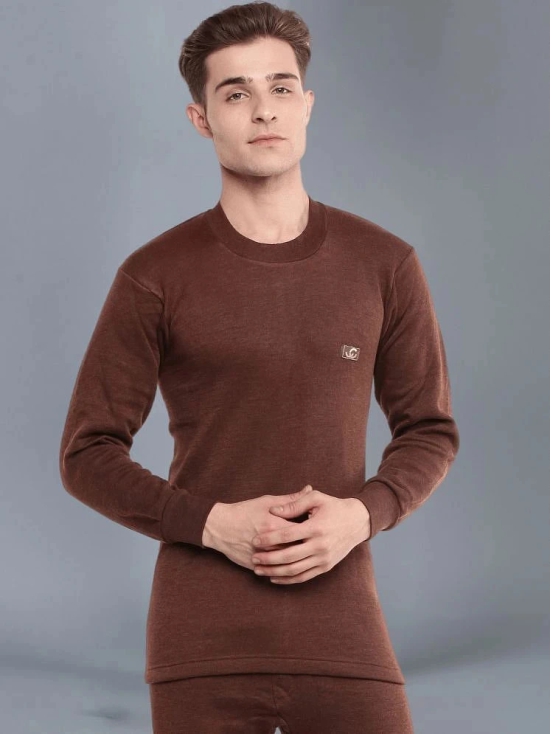 Dollar Pack of 1 Cotton Blend Mens Thermal Tops ( Brown ) - None