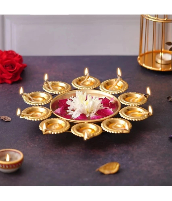 JaipurCrafts Gold Iron Diwali Diya