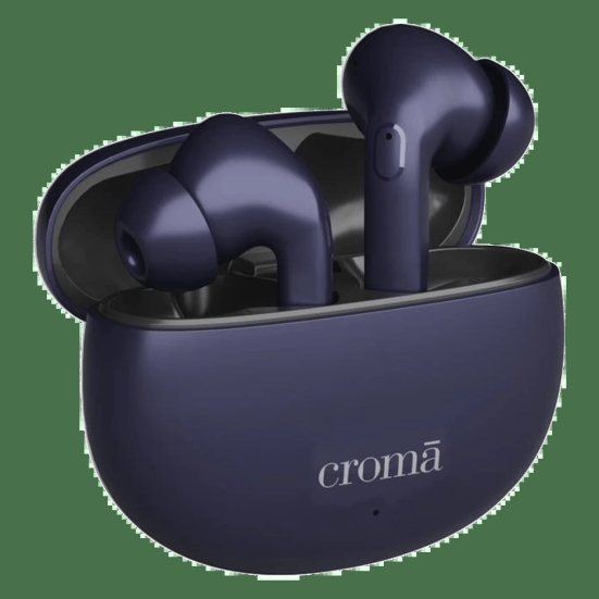 Croma TWS Earbuds with Environmental Noise Cancellation (IPX4 Water Resistant, 13mm Driver, Blue)