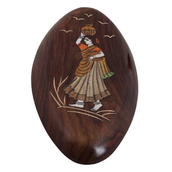 Rosewood Oval Pot Lady Panel