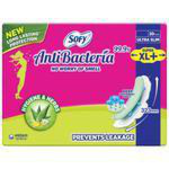 Sofy Sanitary Pads - Anti-Bacteria Super XL+, 30 Pcs