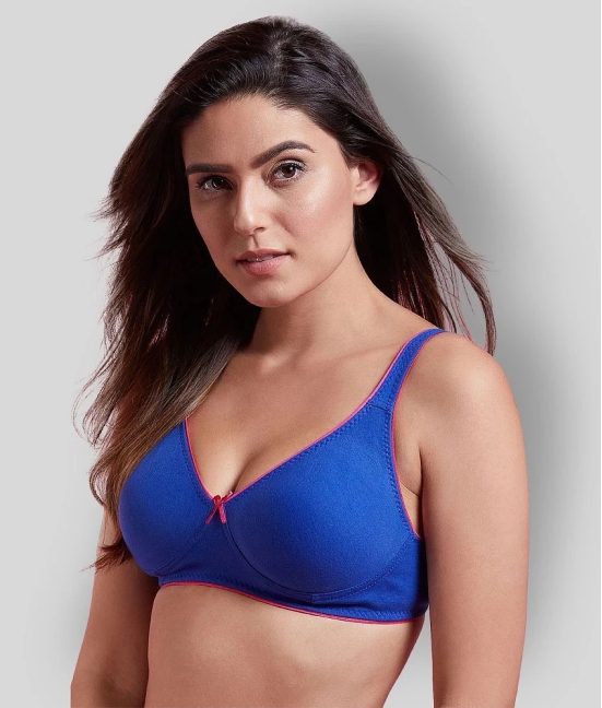 Clovia Pack of 1 Cotton Non Padded Womens T-Shirt Bra ( Blue ) - 38C