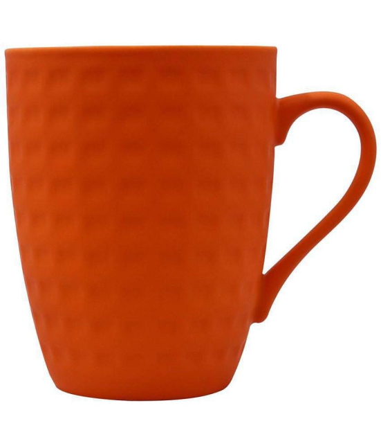 Kookee - Orange Ceramic Coffee Mug ( Pack of 1 ) - Orange