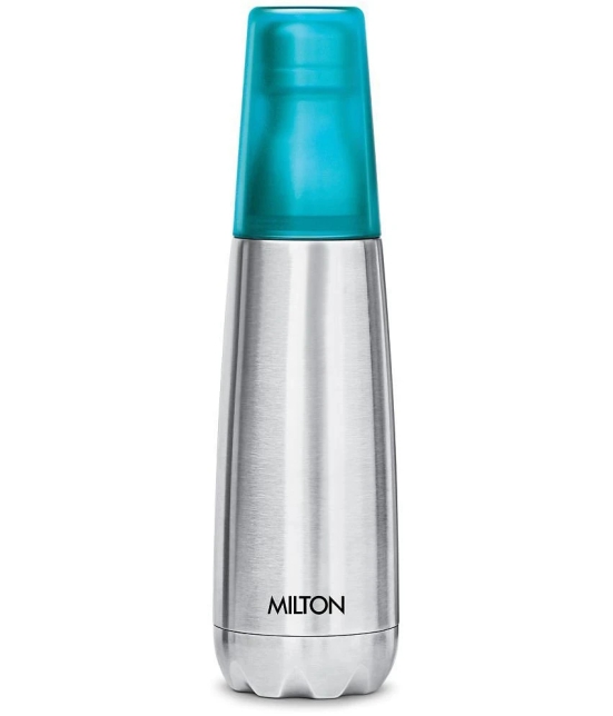 Milton Vertex 1000 Thermosteel Hot or Cold Water Bottle with Unbreakable Tumbler, 1000 ml, Blue - Blue