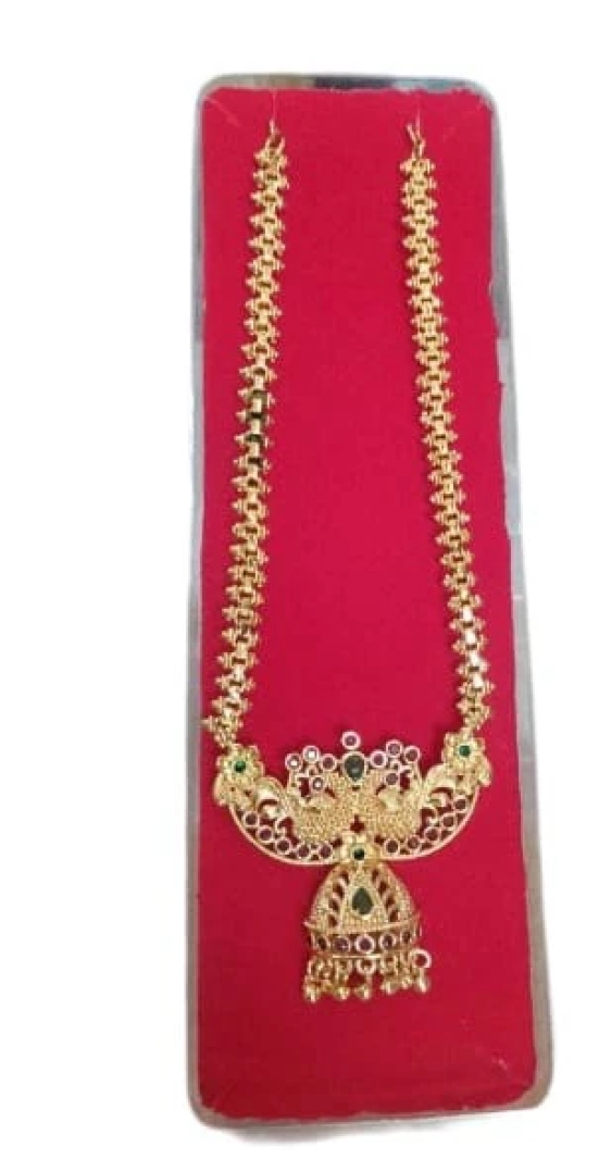 Gold Plated Traditional Indian Temple Jewellery Long Necklace Set for Women