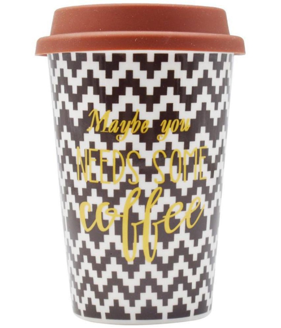 Kookee - Brown Ceramic Coffee Mug ( Pack of 1 ) - Brown