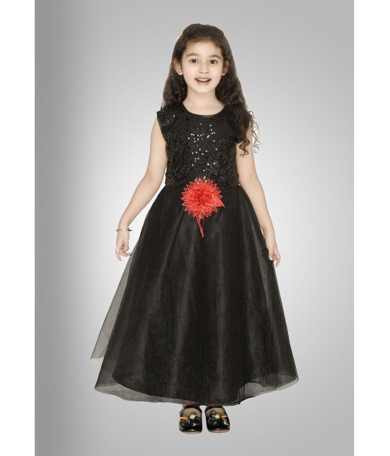 Arshia Fashions - Black Net Girls A-line Dress ( Pack of 1 ) - None