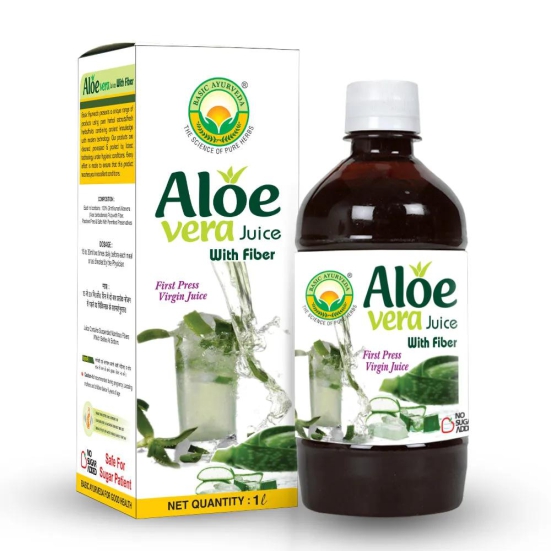 Basic Ayurveda Aloe Vera Juice (Sugar Free Fiber) |  | Helps to Reduce Weight | Reduces Acne-Pimple and Dark Spots | It provides essential nutrients to the body | Provides Antioxidants to the bod