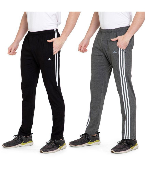 Zeffit Solid Men Black, Grey Track Pants (Pack Of 2 ) - XL