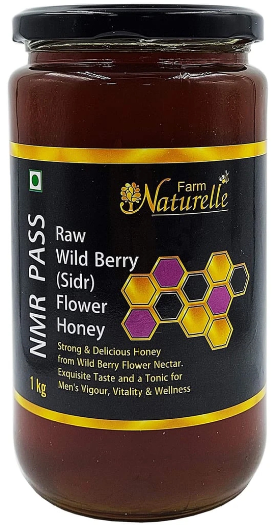 Farm Naturelle- Raw 100% Natural NMR Tested , Pass , Certified Wild Berry Honey (Sidr Honey)-Unique Honey from flowers of Wild Berries-Exquisite taste & Tonic for Men?s Vigour, Vitality & Wellness (1 Kg)