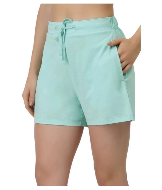 Amante Poly Cotton Night Shorts - Blue - M