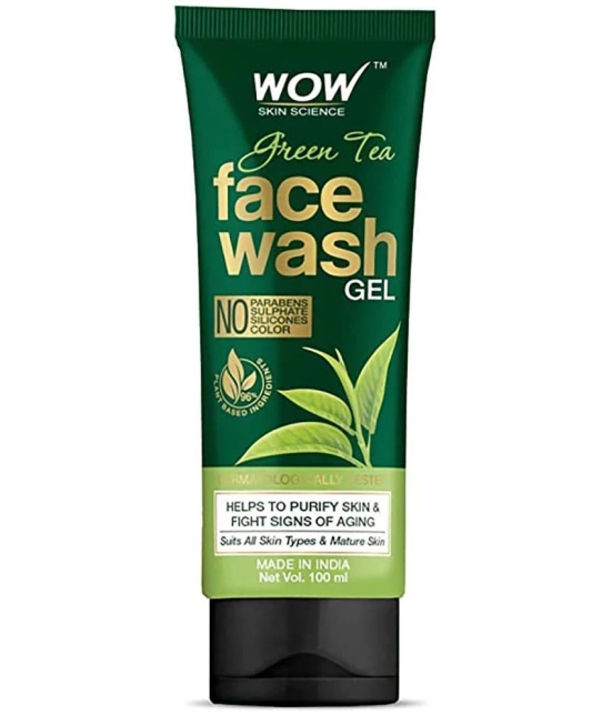 WOW Skin Science Green Tea Face Wash Gel Tube - 100mL