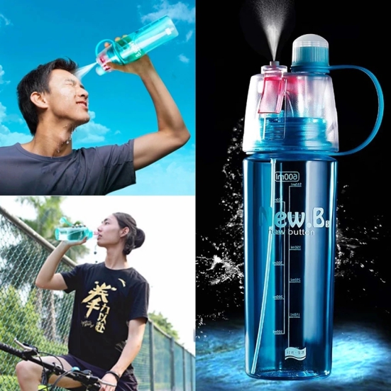 Cromoxome Outdoor Sports Spray Water Bottle 600ml Cycling Water Bottle- Multicolour - Multicolour