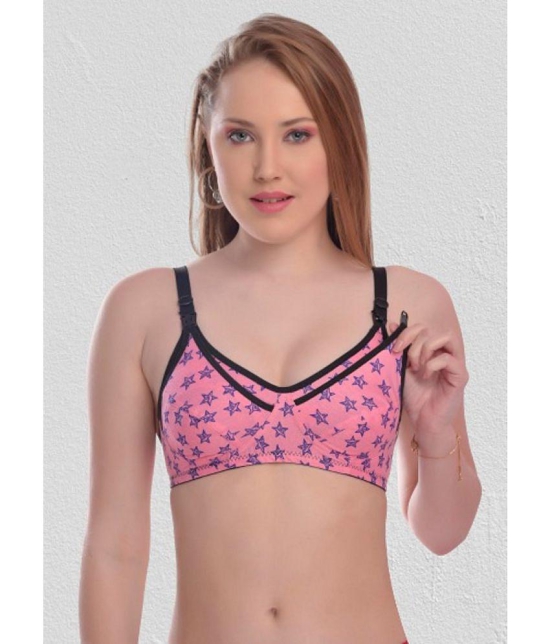 Zourt - Pink Cotton Printed Women's Maternity Bra ( Pack of 1 ) - 40B