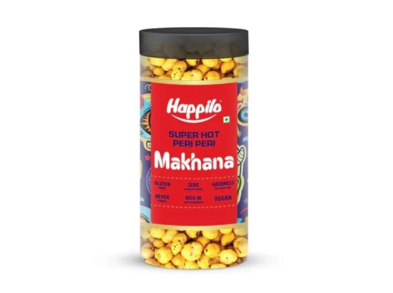 Happilo Makhana Superhot Peri Peri In Olive Oil Jar 80g