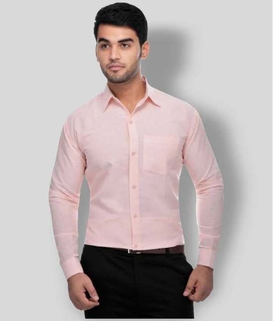 DESHBANDHU DBK - Peach Cotton Regular Fit Mens Formal Shirt (Pack of 1) - None