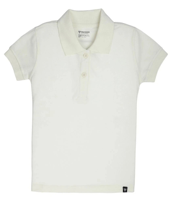 Proteens Girls White Polo Neck Tshirts - None