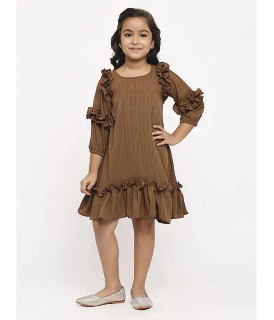 gufrina Brown Polyester Girls Fit And Flare Dress ( Pack of 1 ) - None