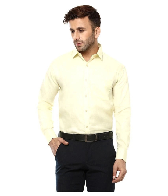 Hangup - Yellow Cotton Regular Fit Mens Formal Shirt (Pack of 1) - None