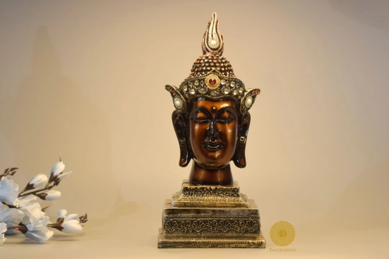 Meditative Buddha Figurine Accent-Brown