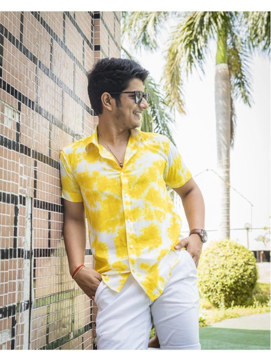 Yellow Color Casual Wear Printed Shirt For Men-L-40
