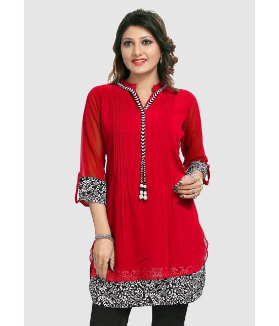 Meher Impex - Red Georgette Womens Tunic ( Pack of 1 ) - None