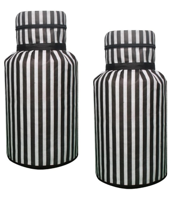 PrettyKrafts Set of 2 Cotton Black Cylinder Cover