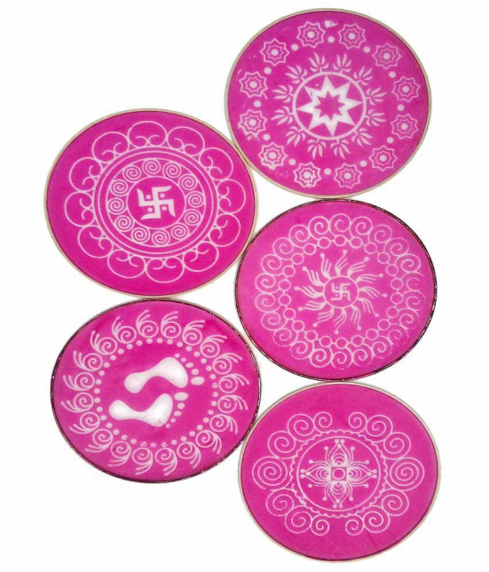 Vardhman Metal Rangoli Pink - Pack of 5