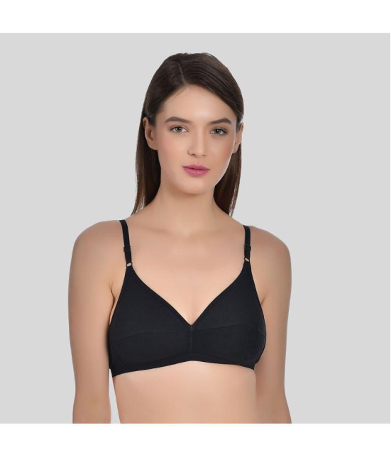 AIMLY - Black Cotton Non Padded Women''s T-Shirt Bra ( Pack of 1 ) - None