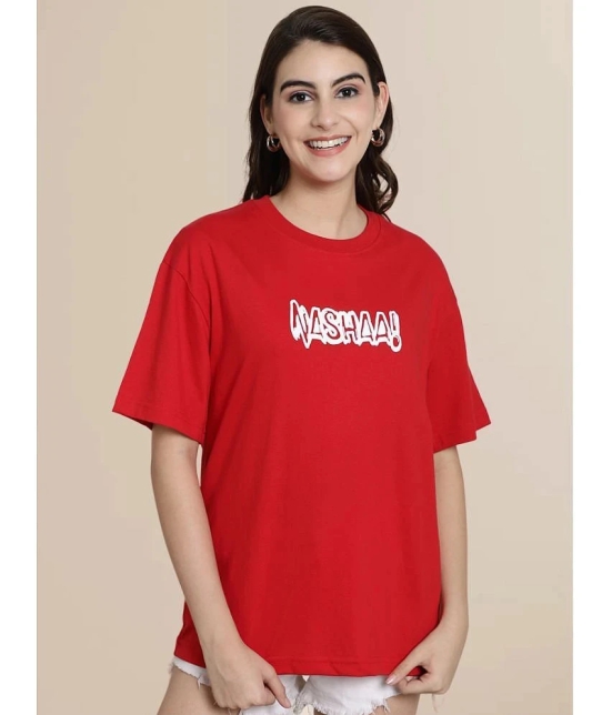 Fabflee Red Cotton Loose Fit Womens T-Shirt ( Pack of 1 ) - None