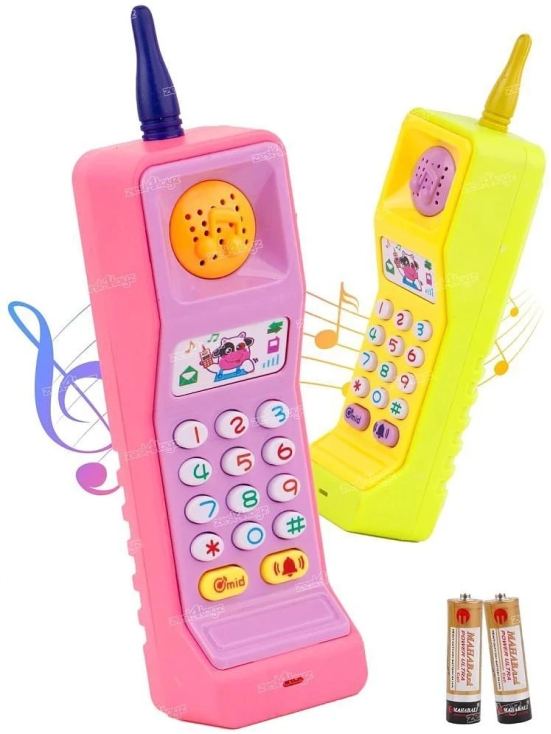 THRIFTKART - Musical Mobile Phone Toy for Kids Cellphone | Telephone | Light & Sound | Educational Toys for Kids Baby Babies - Multicolor  - (Battery Included)