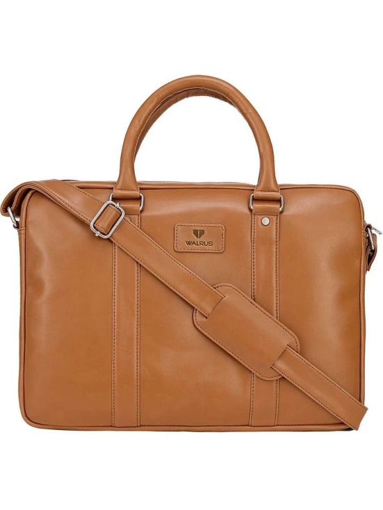 Walrus Tan Faux Leather Office Bag - Tan