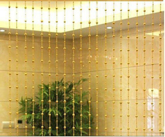 YUTIRITI Single Long Door Beaded String Curtain - Gold