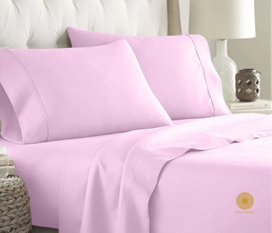 100% Cotton Premium Bedsheet 300 TC-Pink