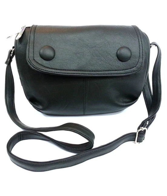 Belladona Black Faux Leather Sling Bag