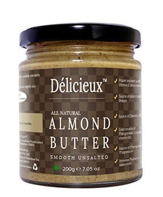 D?licieux Almond Butter/Badam -200 gm ( Stone Ground Vegan Diet Butter)