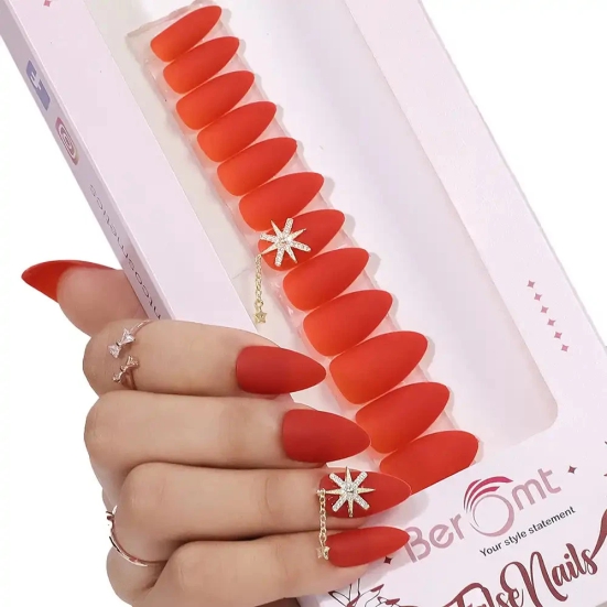 PARTY NAILS UNIQUE CHARM (NAIL KIT INCLUDED)-Blood Red