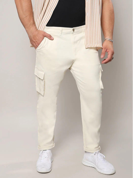 Pale Yellow Cargo Trousers Yellow 42