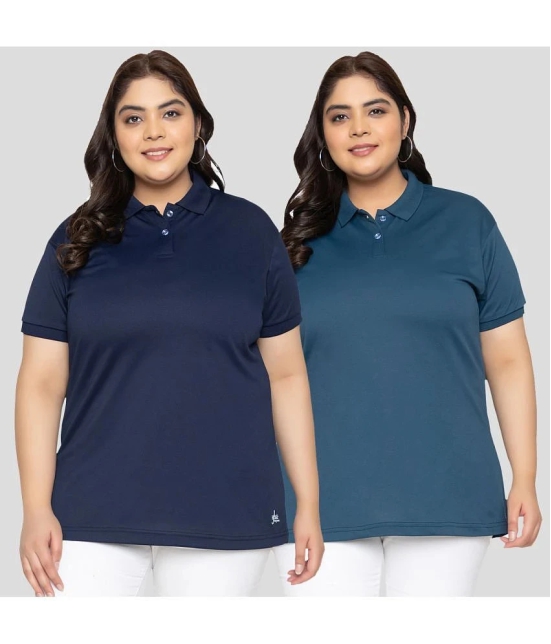 YHA - Teal Cotton Blend Regular Fit Womens T-Shirt ( Pack of 2 ) - None