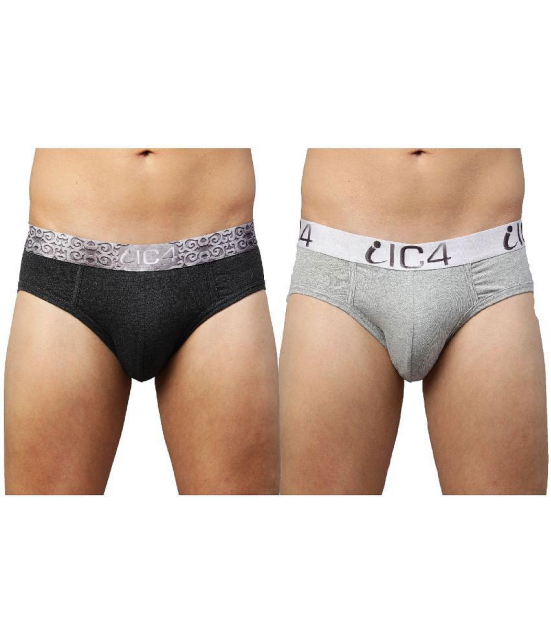 IC4 - Cotton Blend Multicolor Mens Briefs ( Pack of 2 ) - None