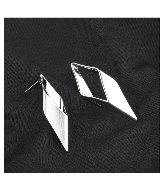 Silver Shine Silver Plated Mattifing Stylist Designer Partywear Earring For Girls and Women Jewellery - Silver