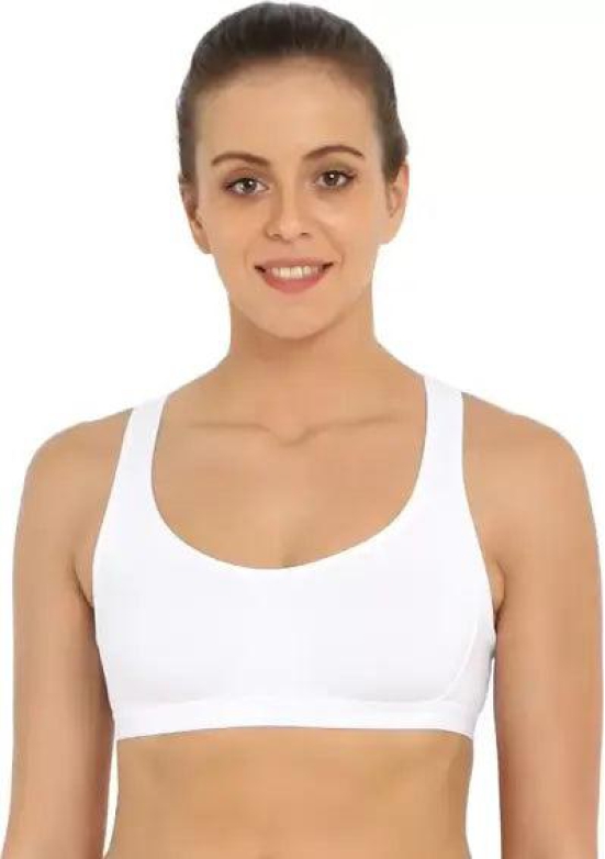 Jockey Women Racer Back Active Bra & Bralette Non Padded Bra -1381-XL / White